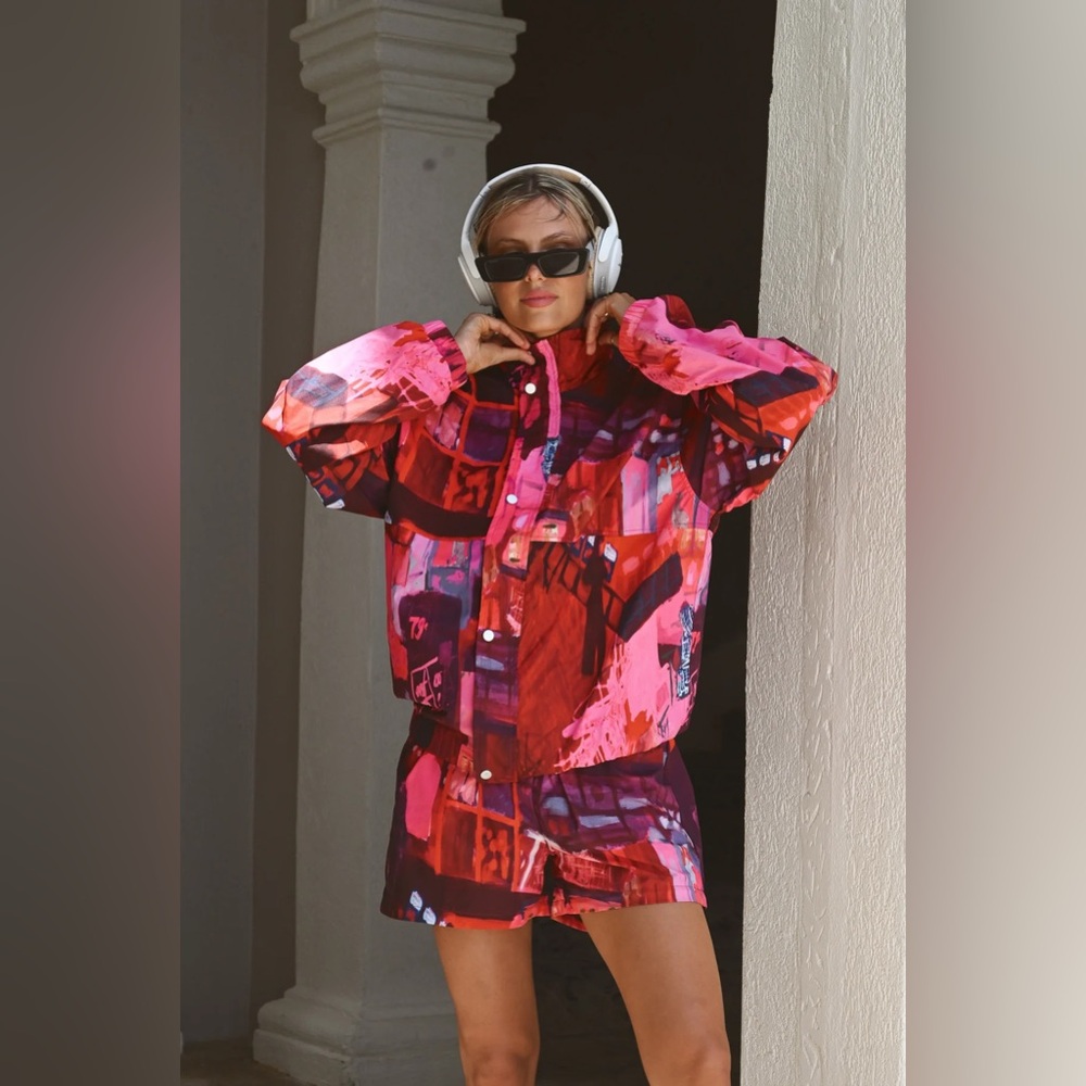 YLLW - CARL WINDBREAKER — AISLE SCENE yellow the label jacket athletic red print